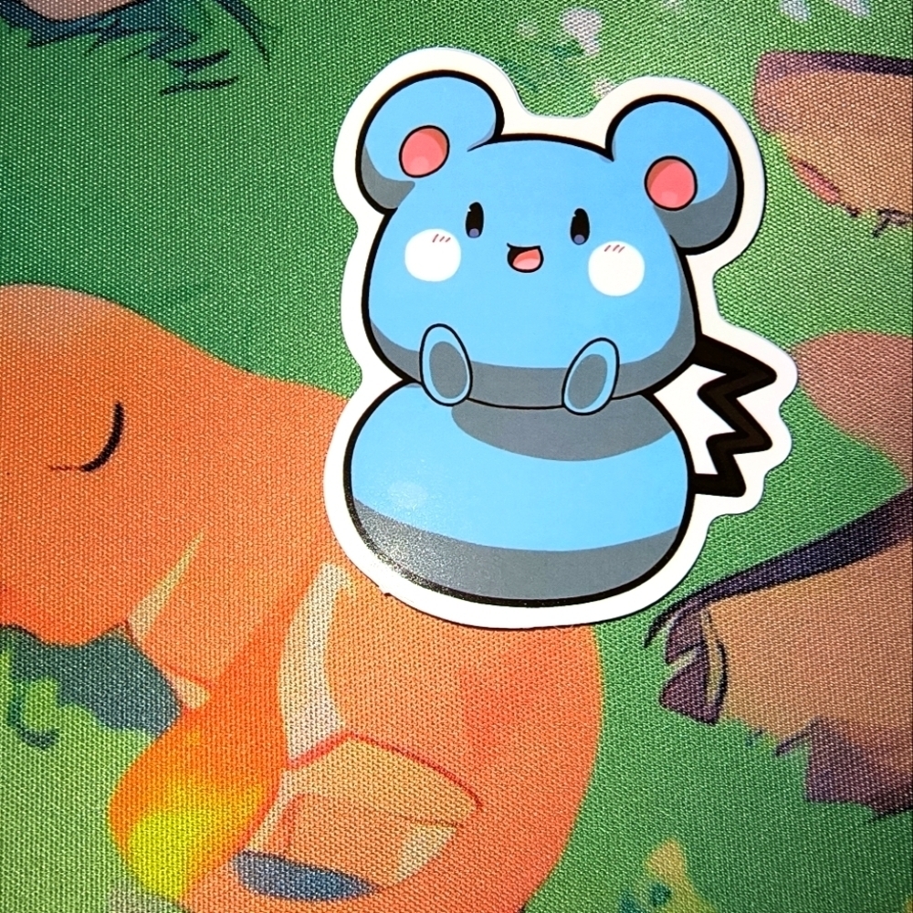 Pokemon Blue and Black Mouse Sticker